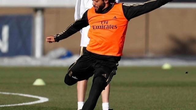 Marcelo, durante el entrenamiento