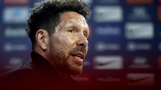 Simeone, en rueda de prensa con el Atlético de Madrid