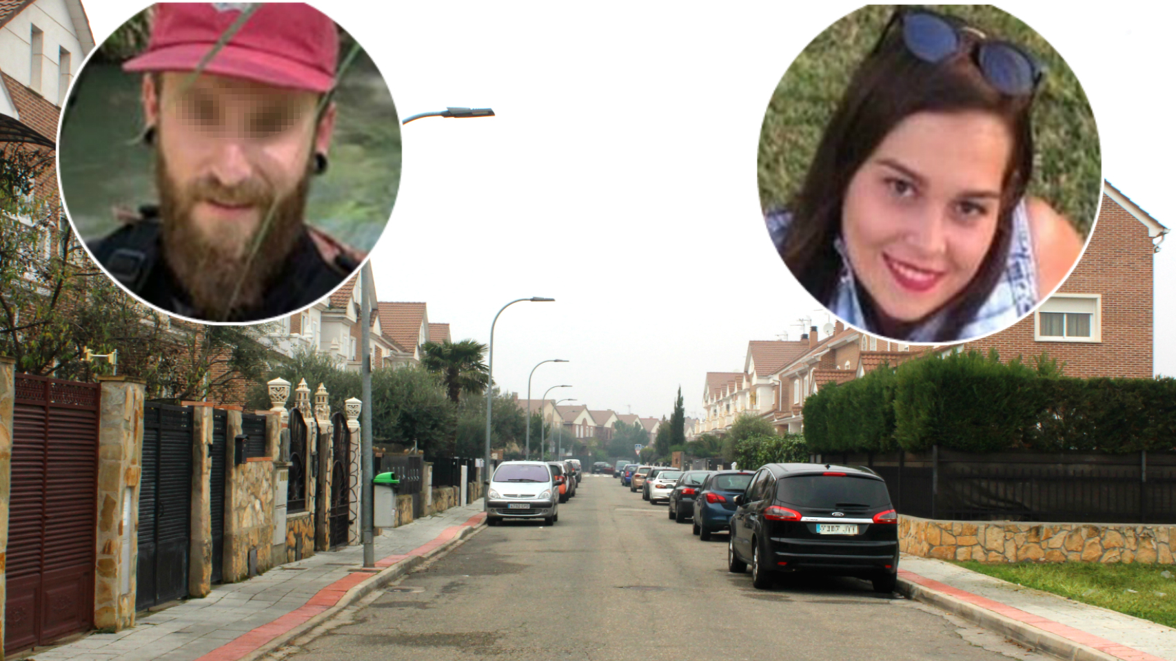 Sergio Sáez, Miriam Vallejo y la calle donde vive el presunto asesino.