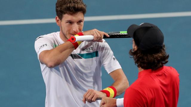 Pablo Carreño y Feliciano López, durante el partido
