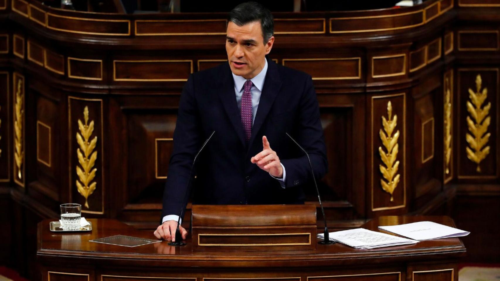 Pedro Sánchez, en un discurso ante el Congreso.