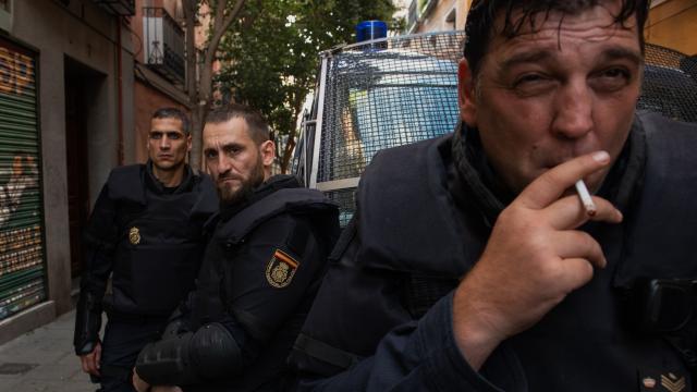 Los antidisturbios de la nueva serie de Movistar+.