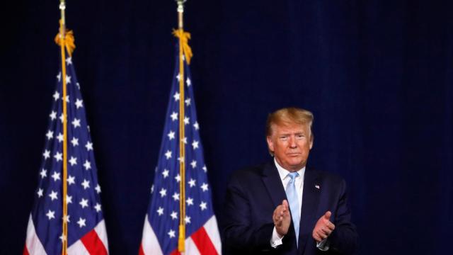 Donald Trump,  presidente de EEUU, durante la convención evangélica en Miami.