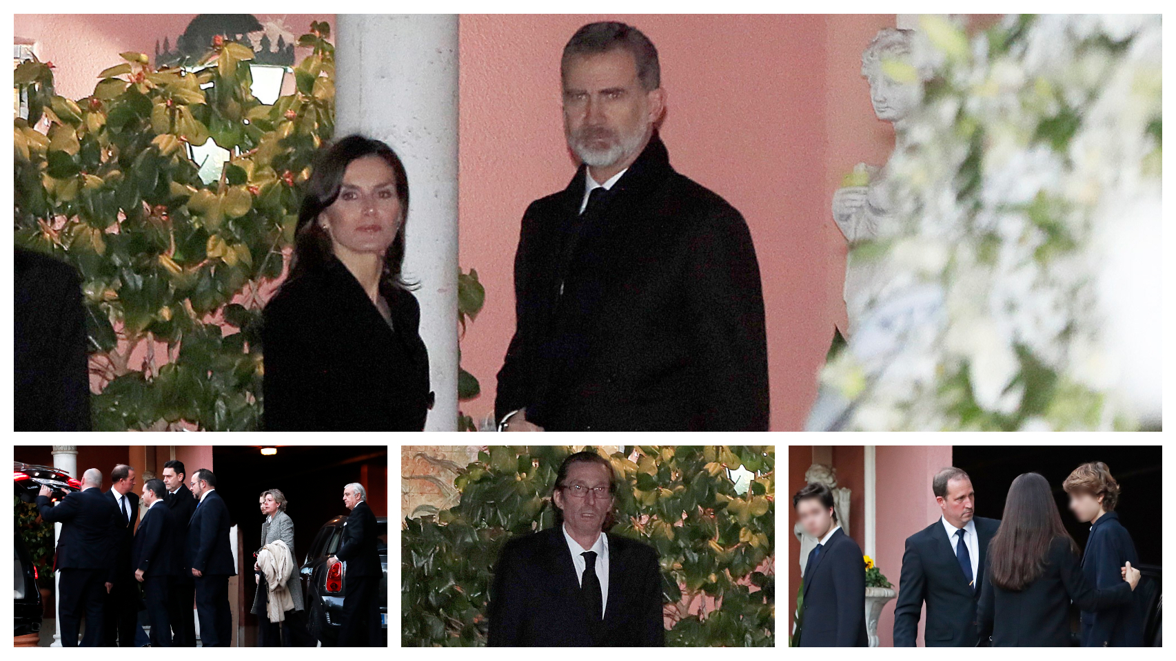 Montaje de JALEOS con algunos de los asistentes a la capilla ardiente de la infanta Pilar.