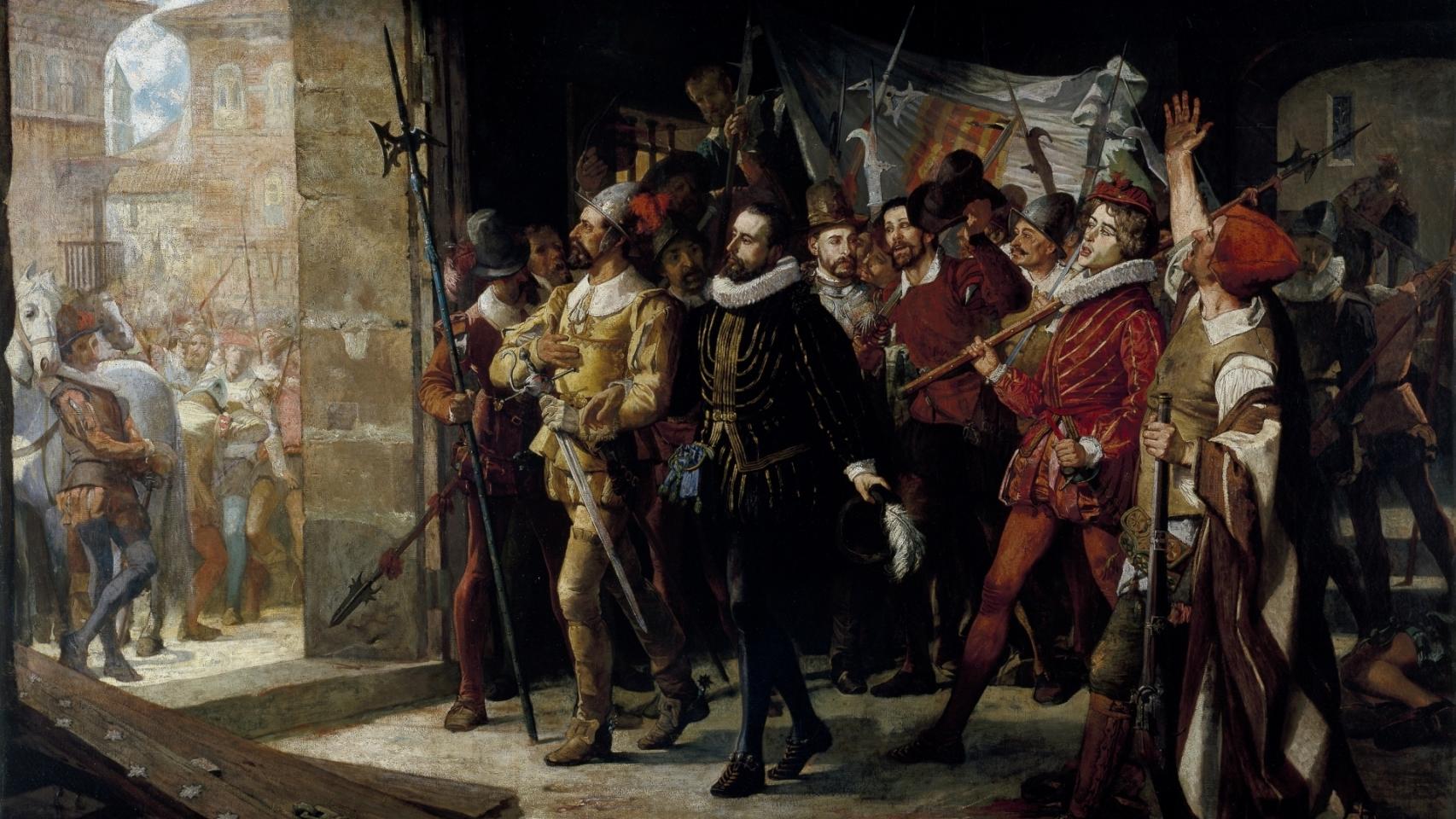 'Antonio Pérez, libertado de la cárcel de los Manifestados por el pueblo de Zaragoza, en 1591', de Manuel Ferrán.