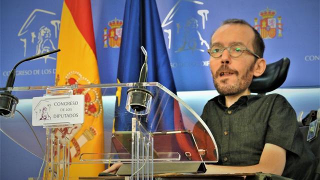 Pablo Echenique, en la sala de prensa del Congreso de los Diputados.