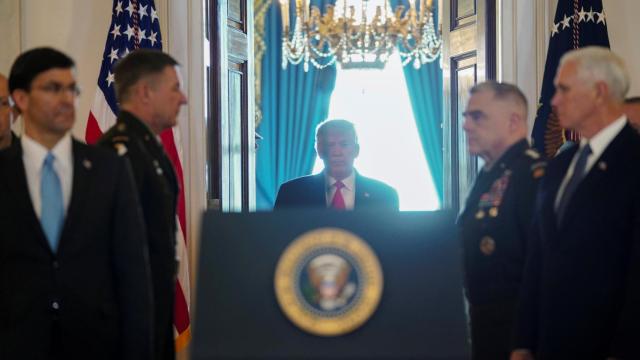 Trump, durante su comparecencia este miércoles en la Casa Blanca