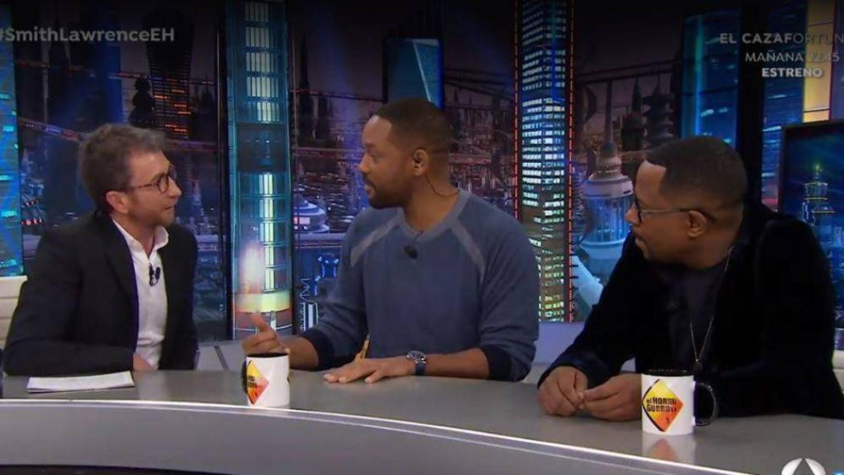 Pablo Motos junto a Will Smith y Martin Lawrence.