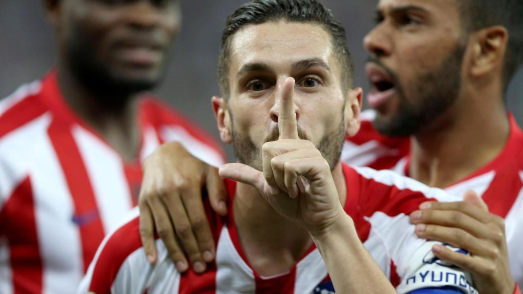 Koke celebra un gol con el Atleti