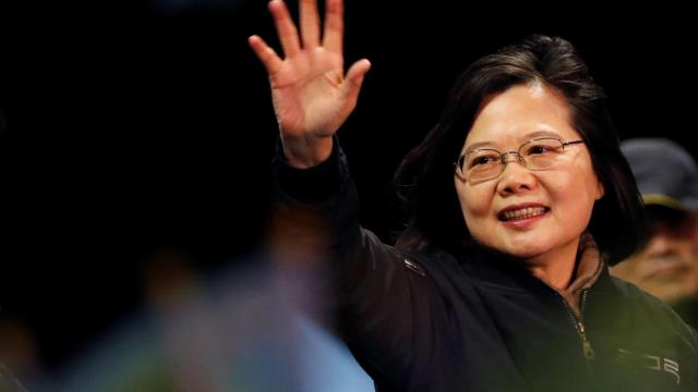 Tsai Ing-wen, presidenta de Taiwán, durante un acto de campaña.
