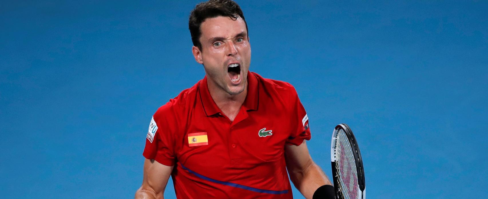 Bautista, durante el partido ante Lajovic.
