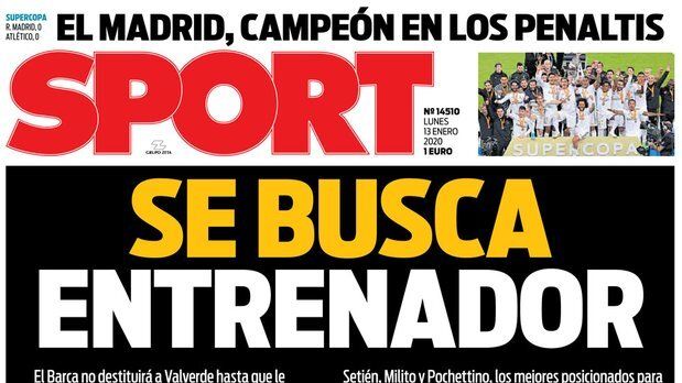 Portada SPORT (13/01/2020)