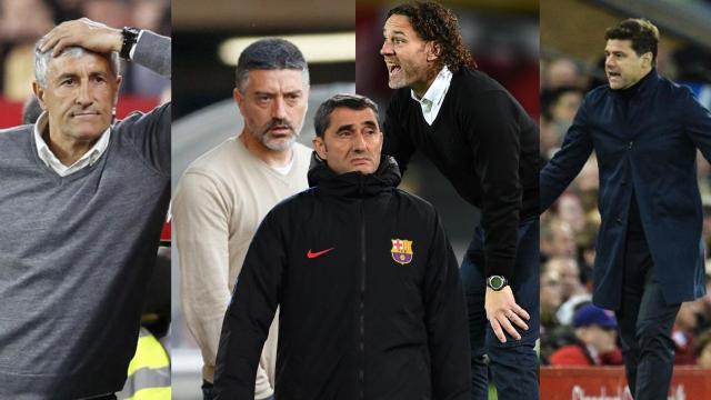 Quique Setién, García Pimienta, Gabi Milito y Mauricio Pochettino
