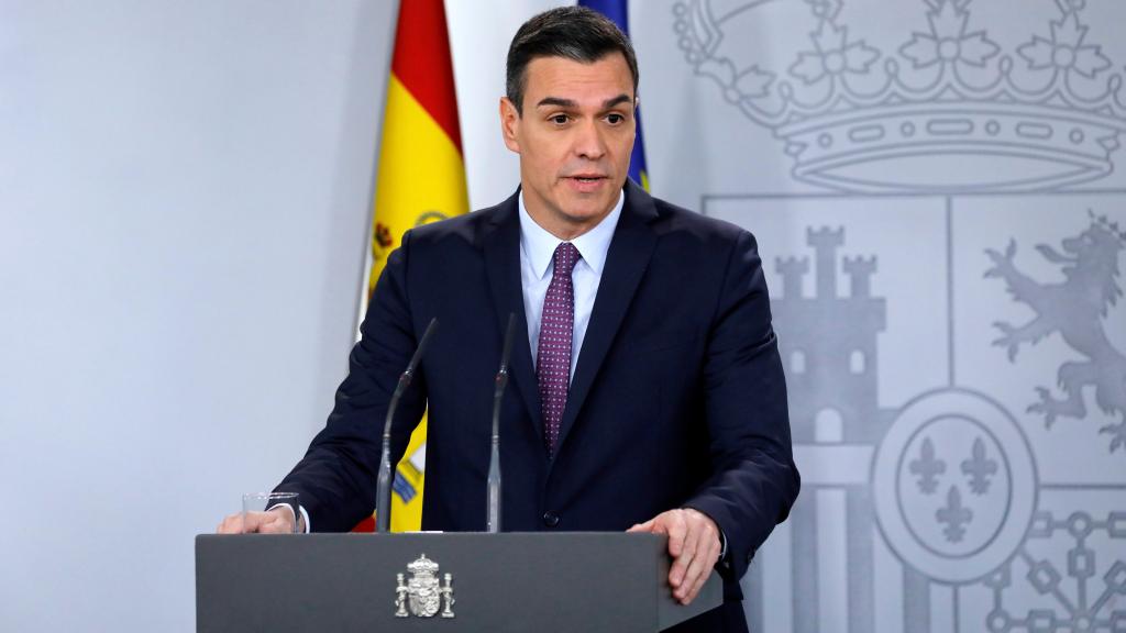 Pedro Sánchez durante la rueda de prensa tras el Consejo de Ministros.