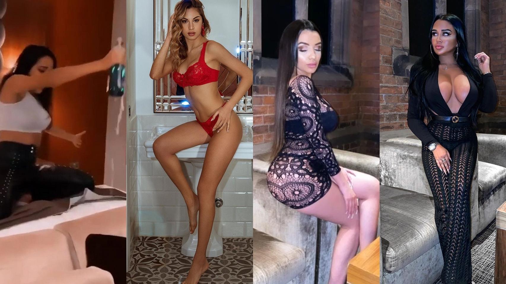 Marta Tejada agitando una botella, Chira Giuffrida, Amira Paula e Isa Rivera