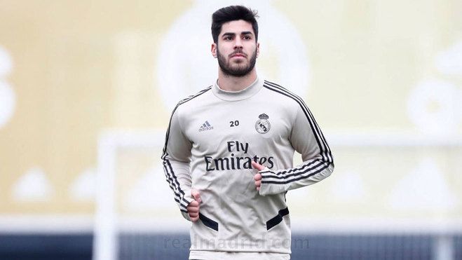 Marco Asensio, este miércoles en Valdebebas