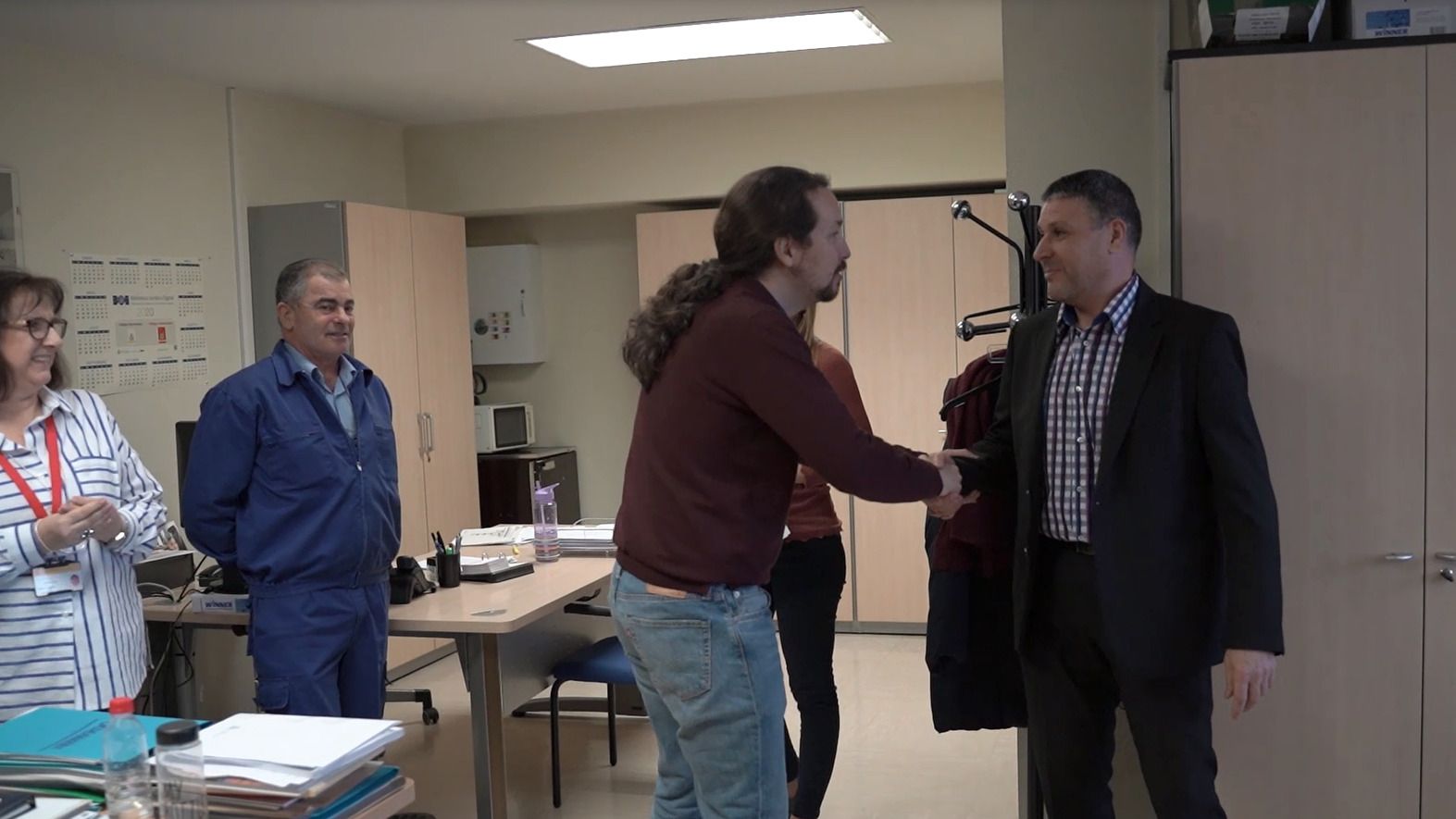 Pablo Iglesias y su equipo en el Ministerio de Sanidad.