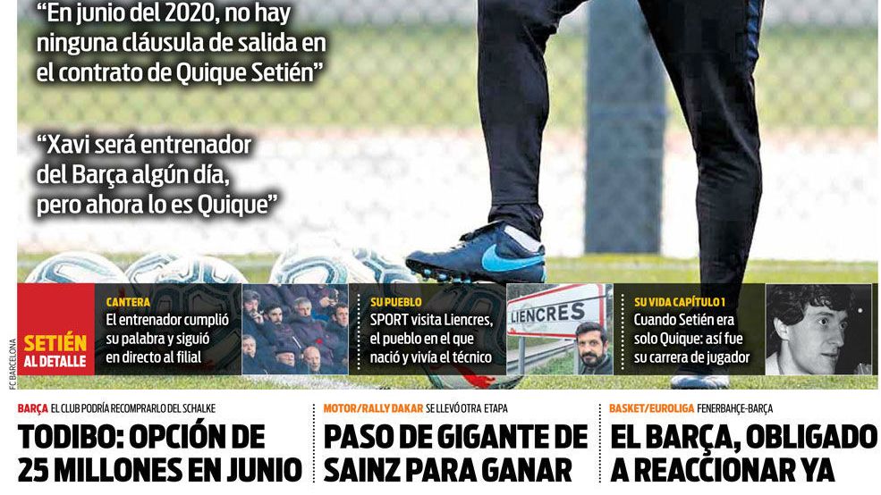 Portada SPORT (16/01/2020)