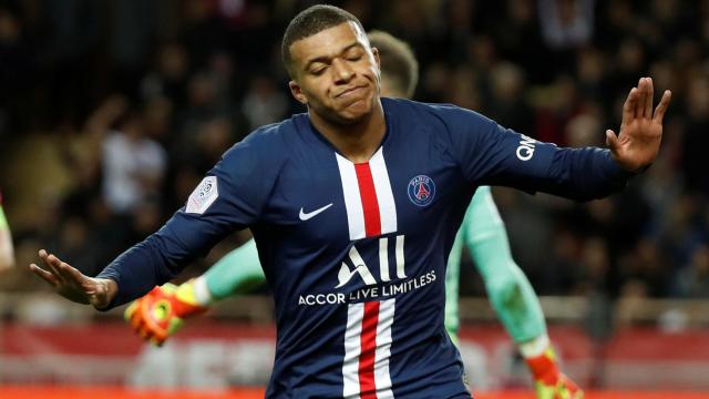 Kylian Mbappé celebra un gol con el PSG