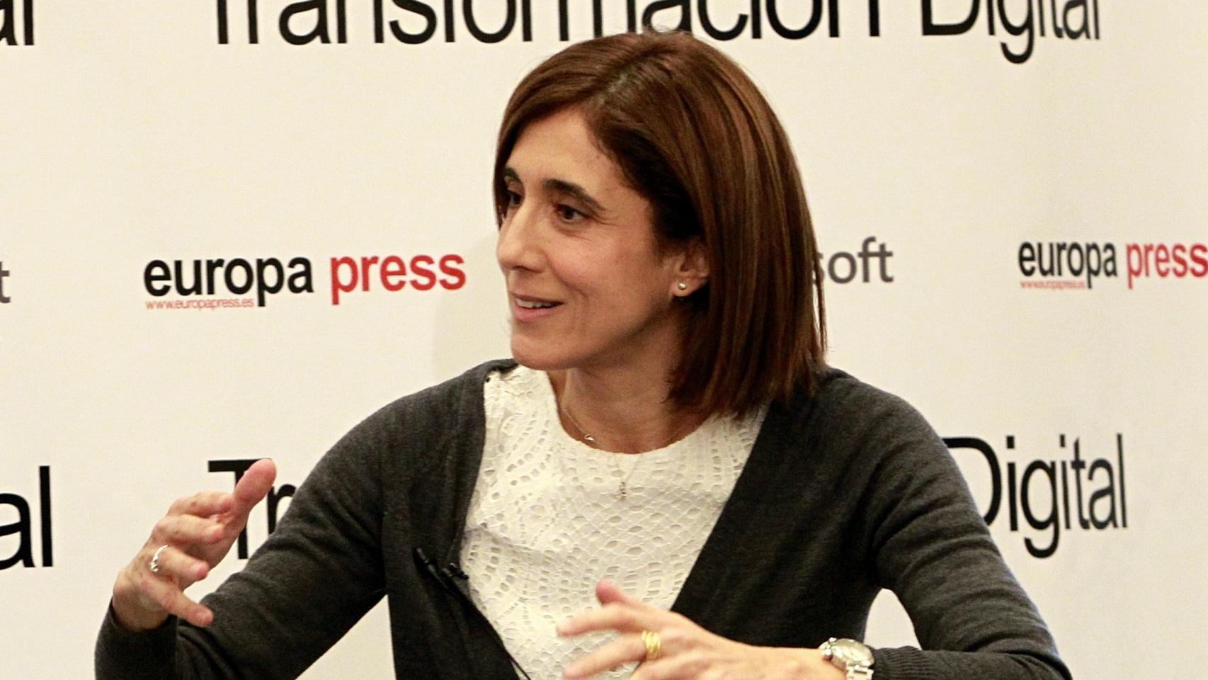 Pilar López (Microsoft) en el desayuno de Transformación Banca Digital, en una imagen de archivo.