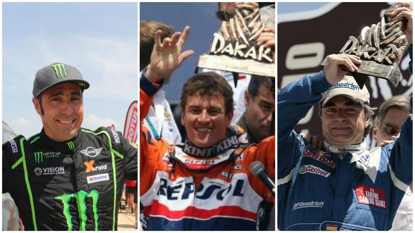 Nani Roma, Marc Coma y Carlos Sainz