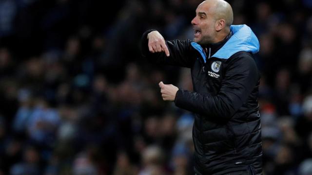 Pep Guardiola, en un partido del Manchester City