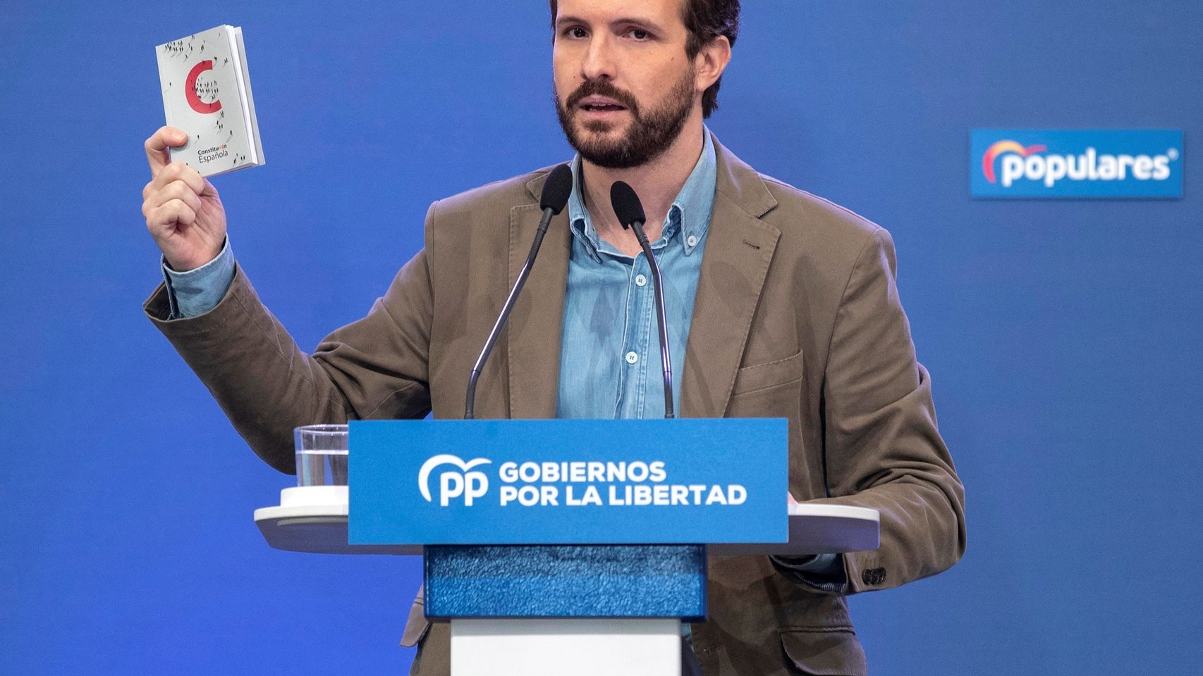 Pablo Casado, durante su mitin en Murcia.