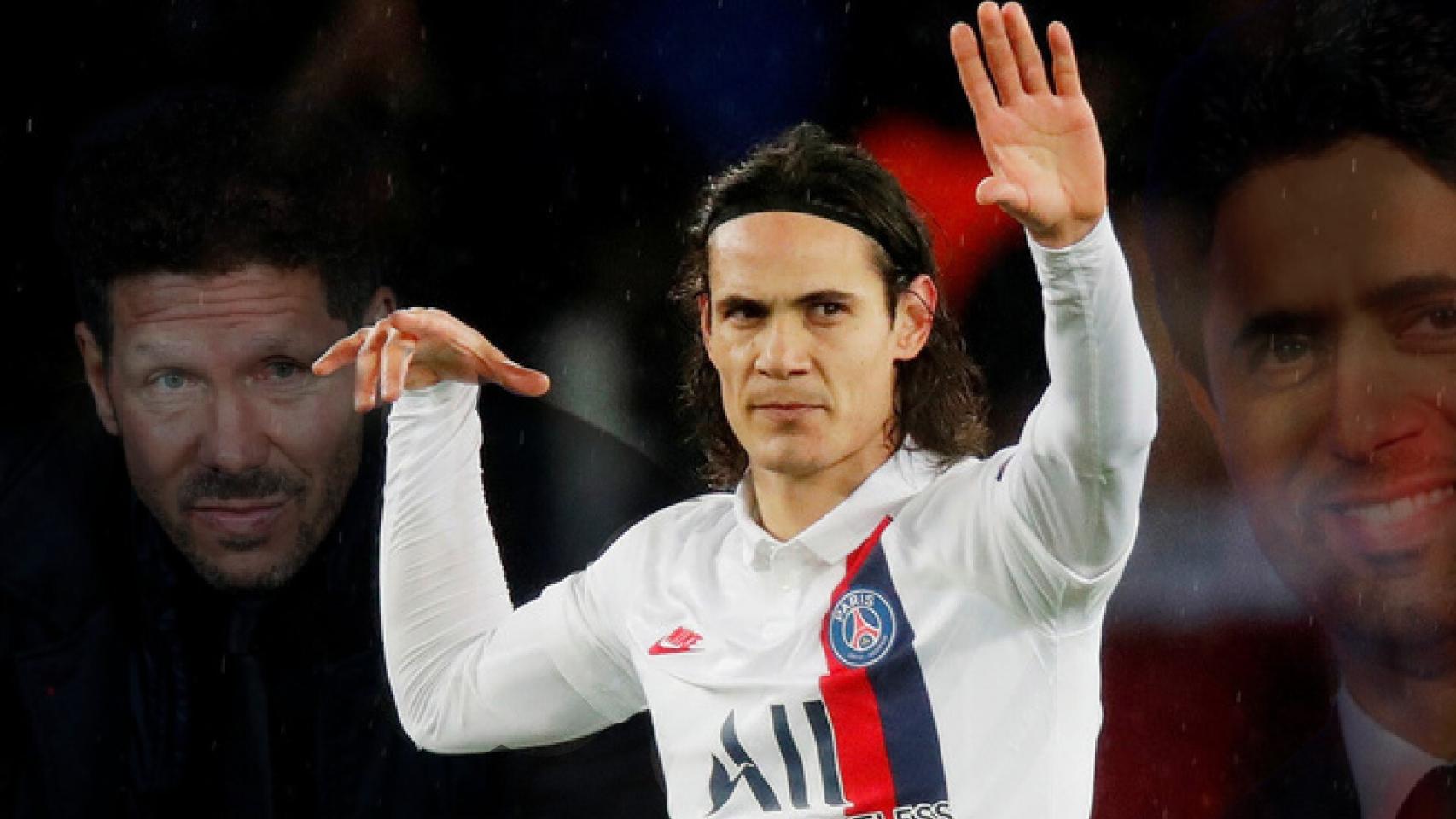 Cavani, Simeone y Al-Khelaifi