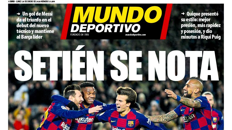La portada del diario Mundo Deportivo (20/01/2020)