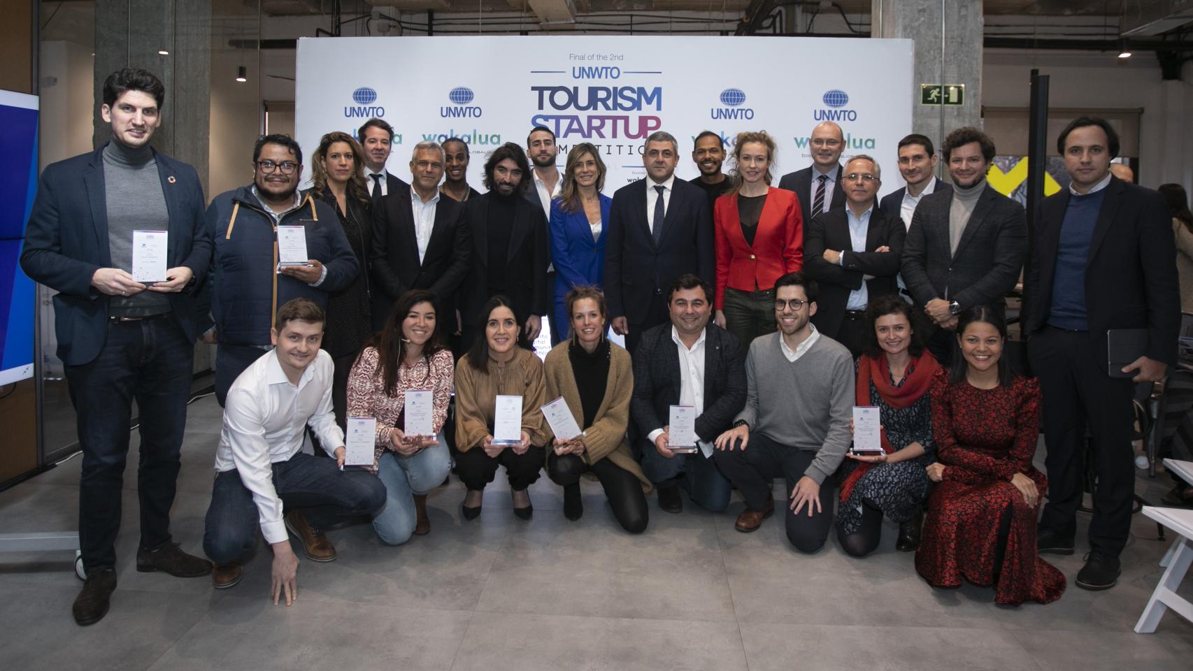 Imagen de los ganadores del concurso de compañías turísticas impulsado por Globalia y la OMT.