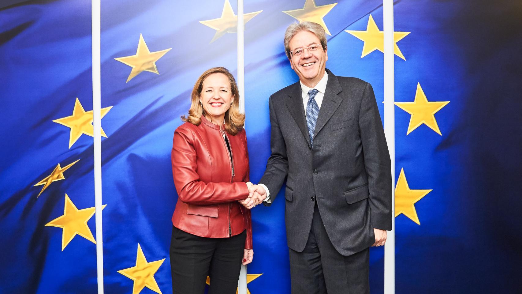 Nadia Calviño se ha reunido este lunes con el comisario de Asuntos Económicos, Paolo Gentiloni