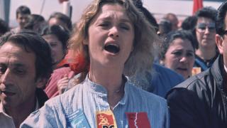 Pepa Flores en la manifestación contra la OTAN en 1986.