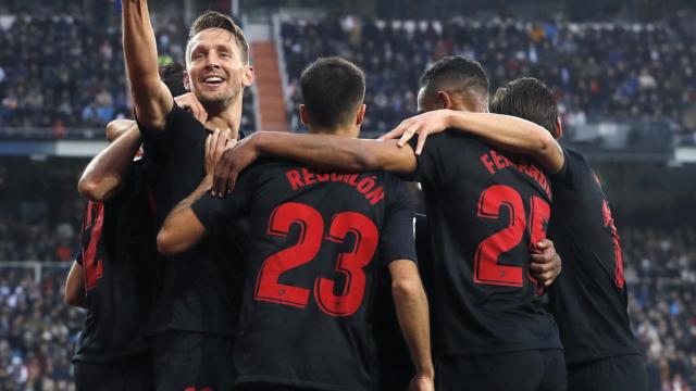 El Sevilla celebra un gol