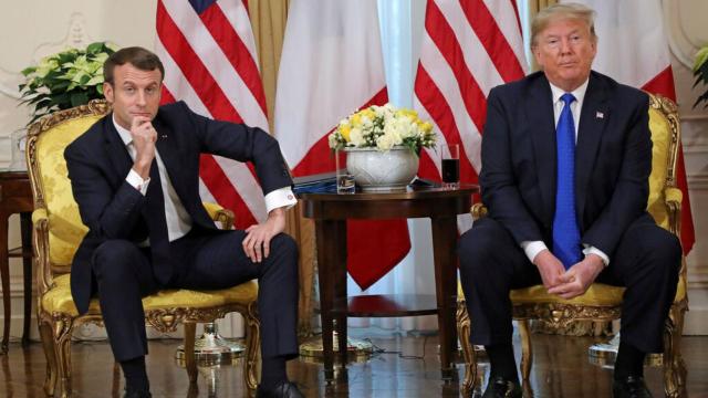 El presidente de Francia, Emmanuel Macron, y el presidente estadounidense, Donald Trump,  en una imagen de archivo.