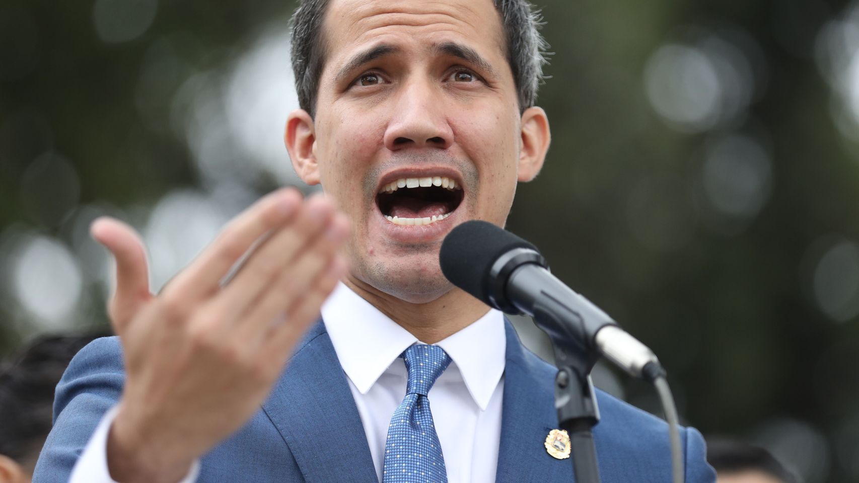 Guaidó, en una conferencia de prensa en Bogotá