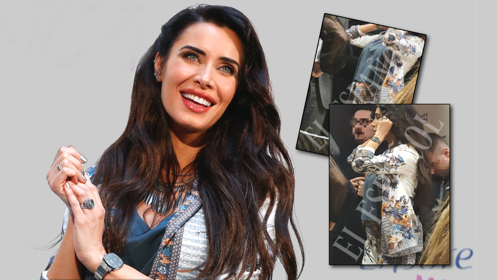 Pilar Rubio en un montaje de JALEOS junto algunas de las fotografías donde se aprecia su tripita.