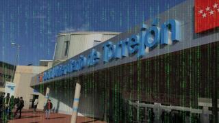 Fachada del Hospital de Torrejón. Montaje.