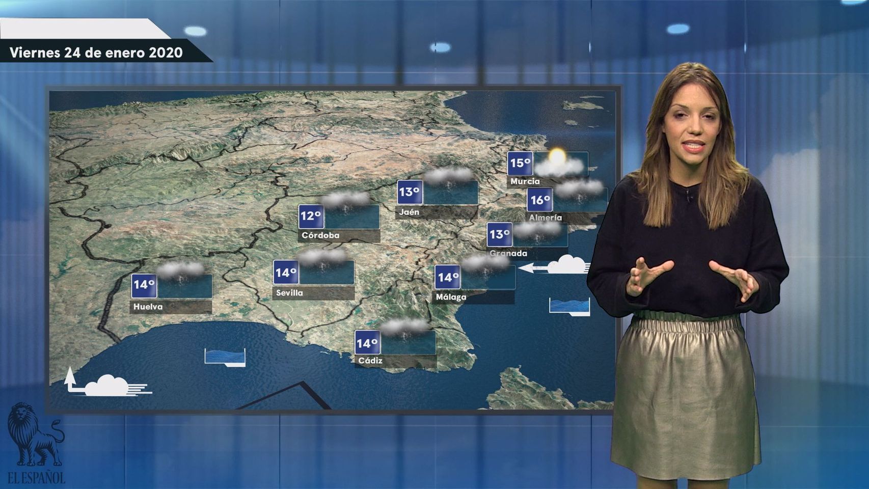 Fotograma de la predicción del tiempo en El español.