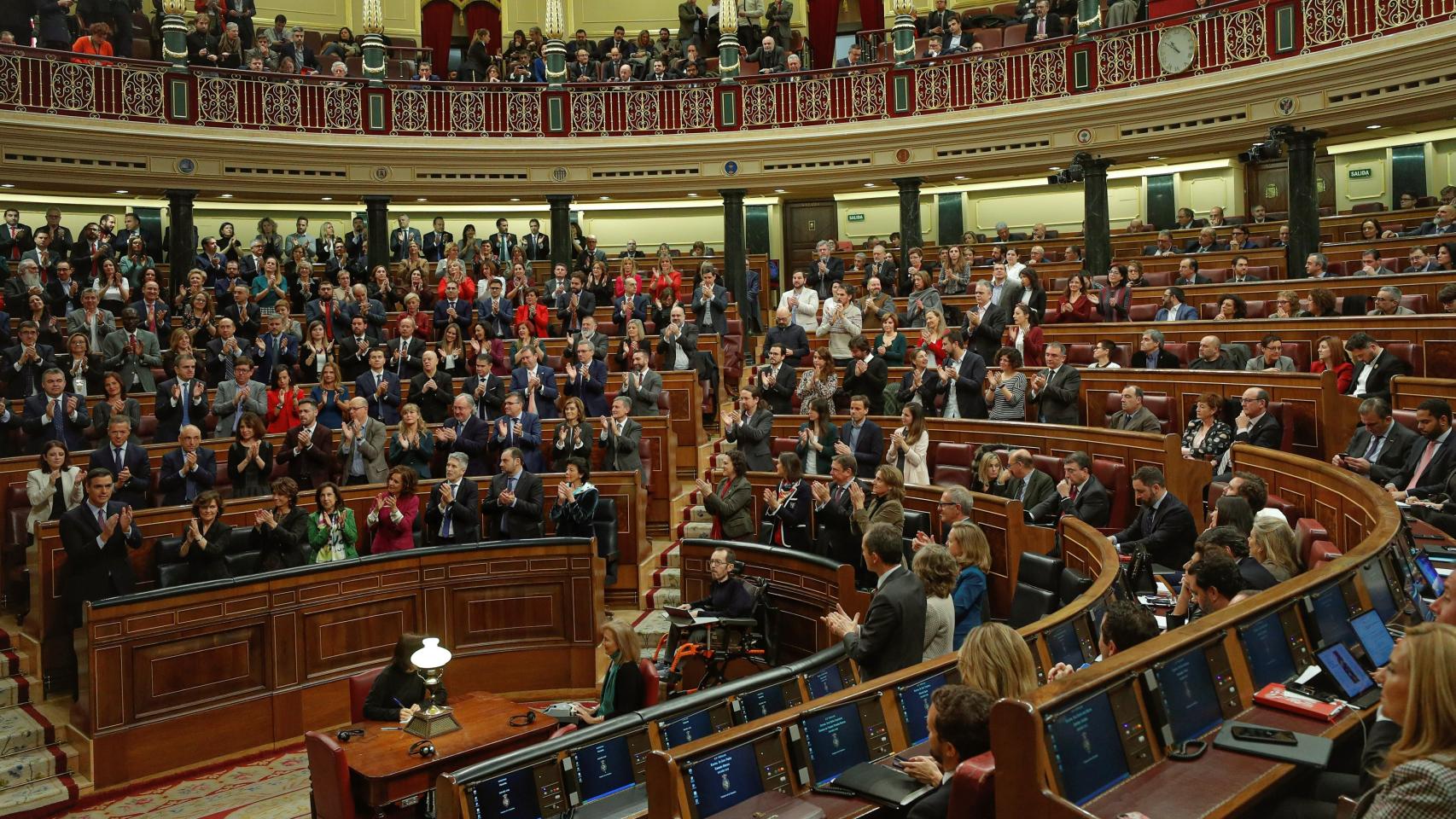 Vista del hemiciclo del Congreso de los Diputados durante la sesión de investidura.