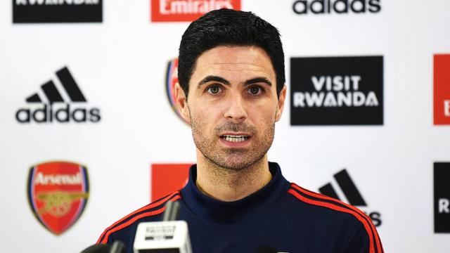 Mikel Arteta, durante la rueda de prensa
