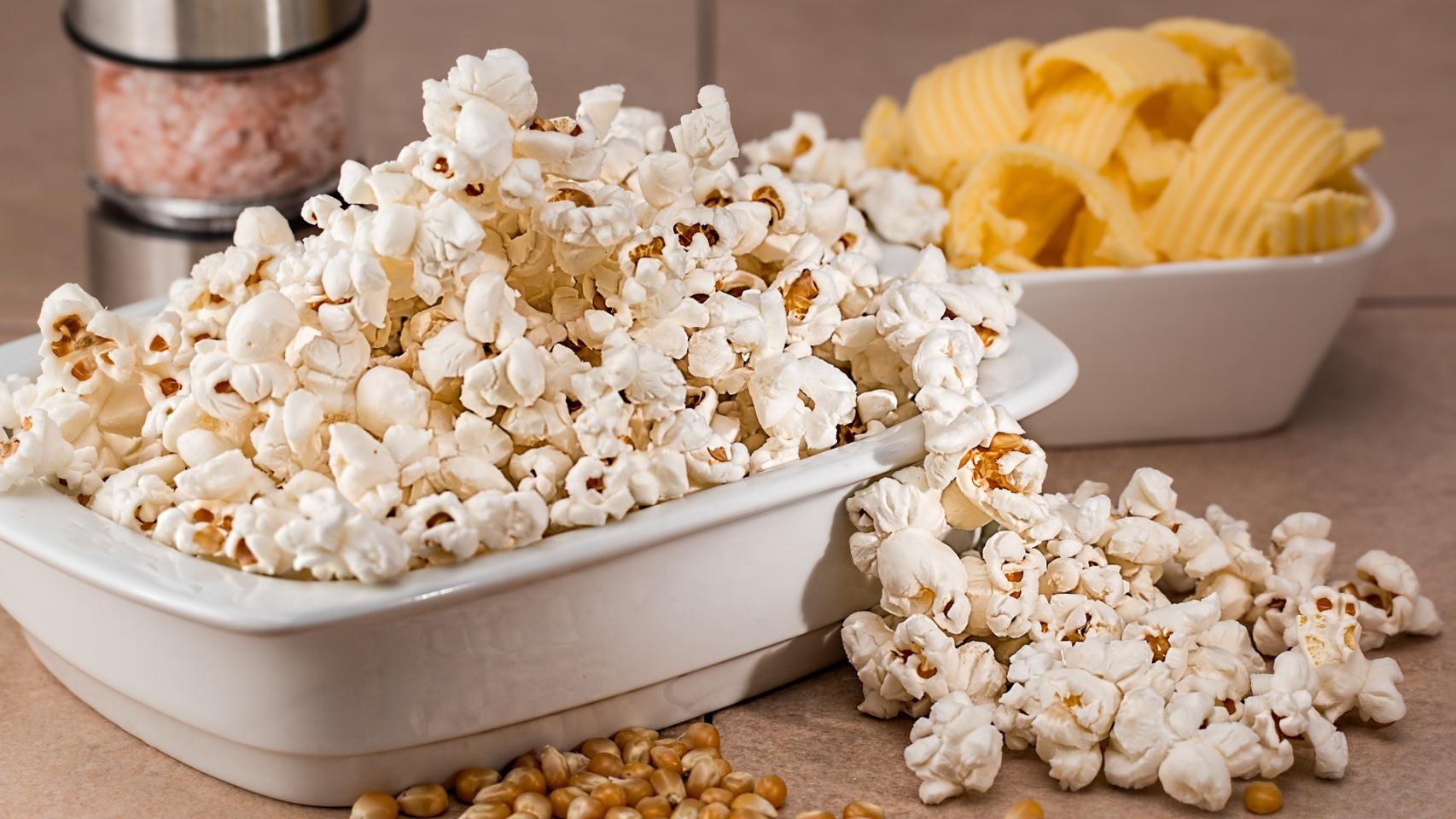 Unas palomitas de maíz elaboradas con aceite de oliva.