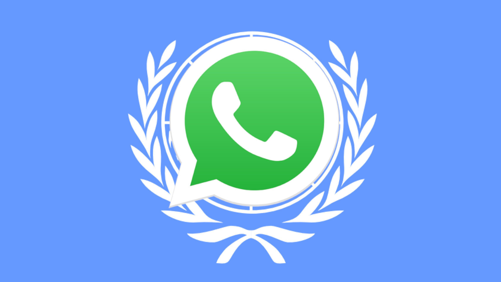 Montaje de la bandera de la ONU con el icono de Whatsapp
