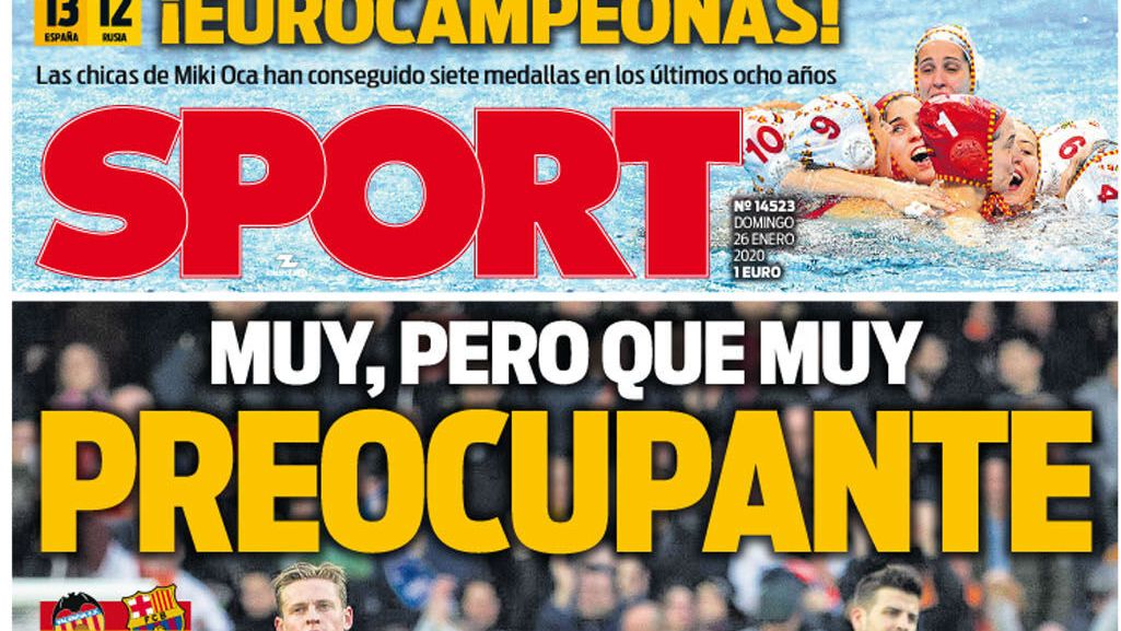 La portada del diario Sport (26/01/2019)