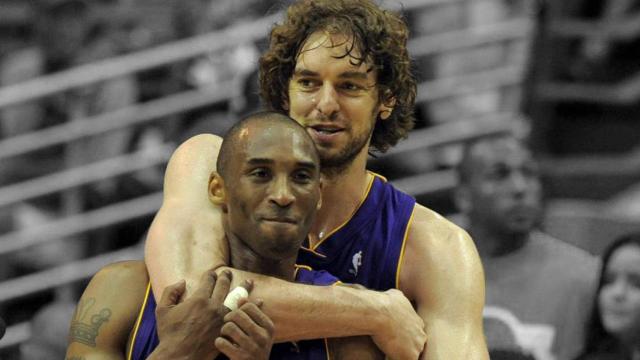 Pau Gasol y Kobe Bryant, durante su etapa en Los Ängeles Lakers