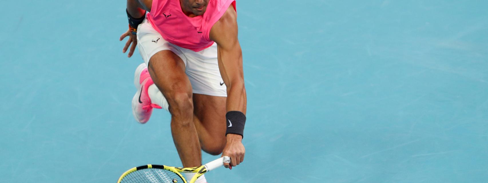 Nadal, durante el partido con Kyrgios.