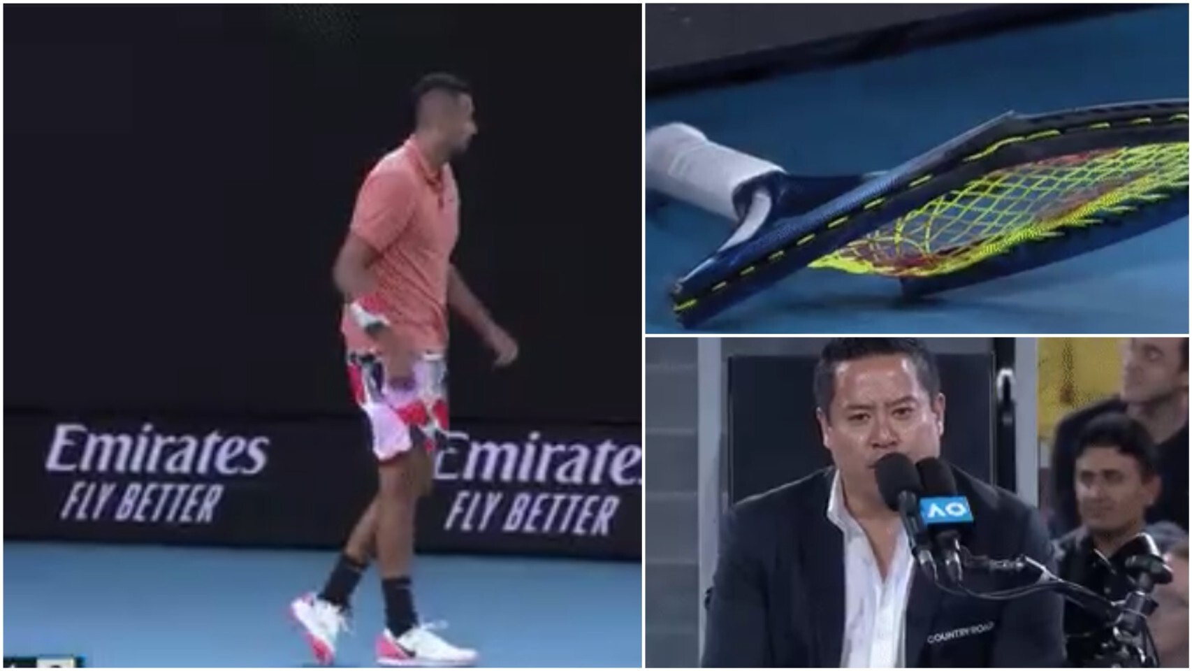 Nadal vuelve loco a Kyrgios: el australiano se desespera y revienta su raqueta