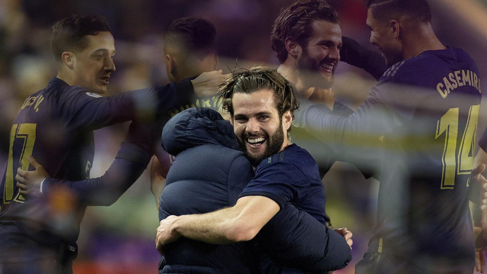 Nacho Fernández celebra su gol en Valladolid
