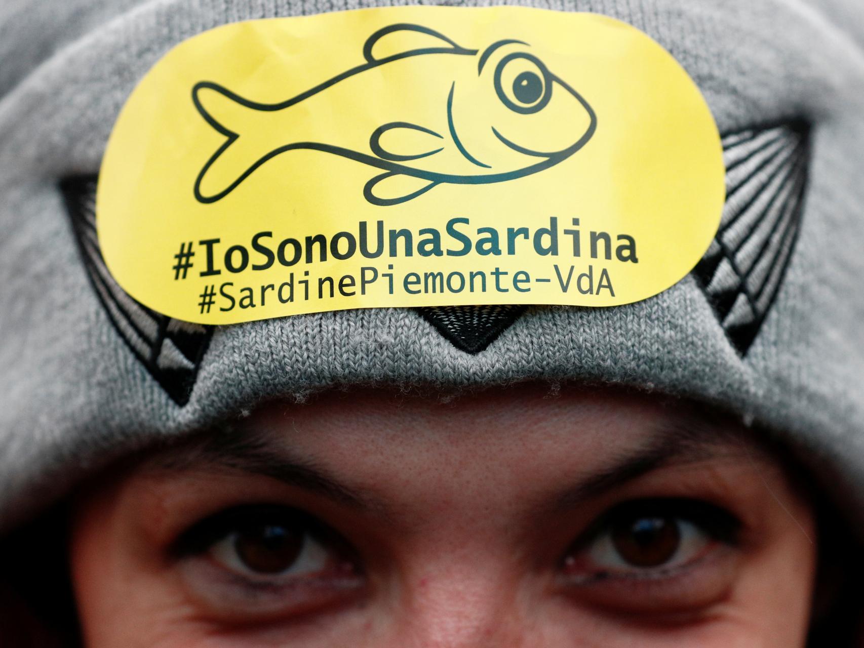 Una de las manifestantes del movimiento de las Sardinas
