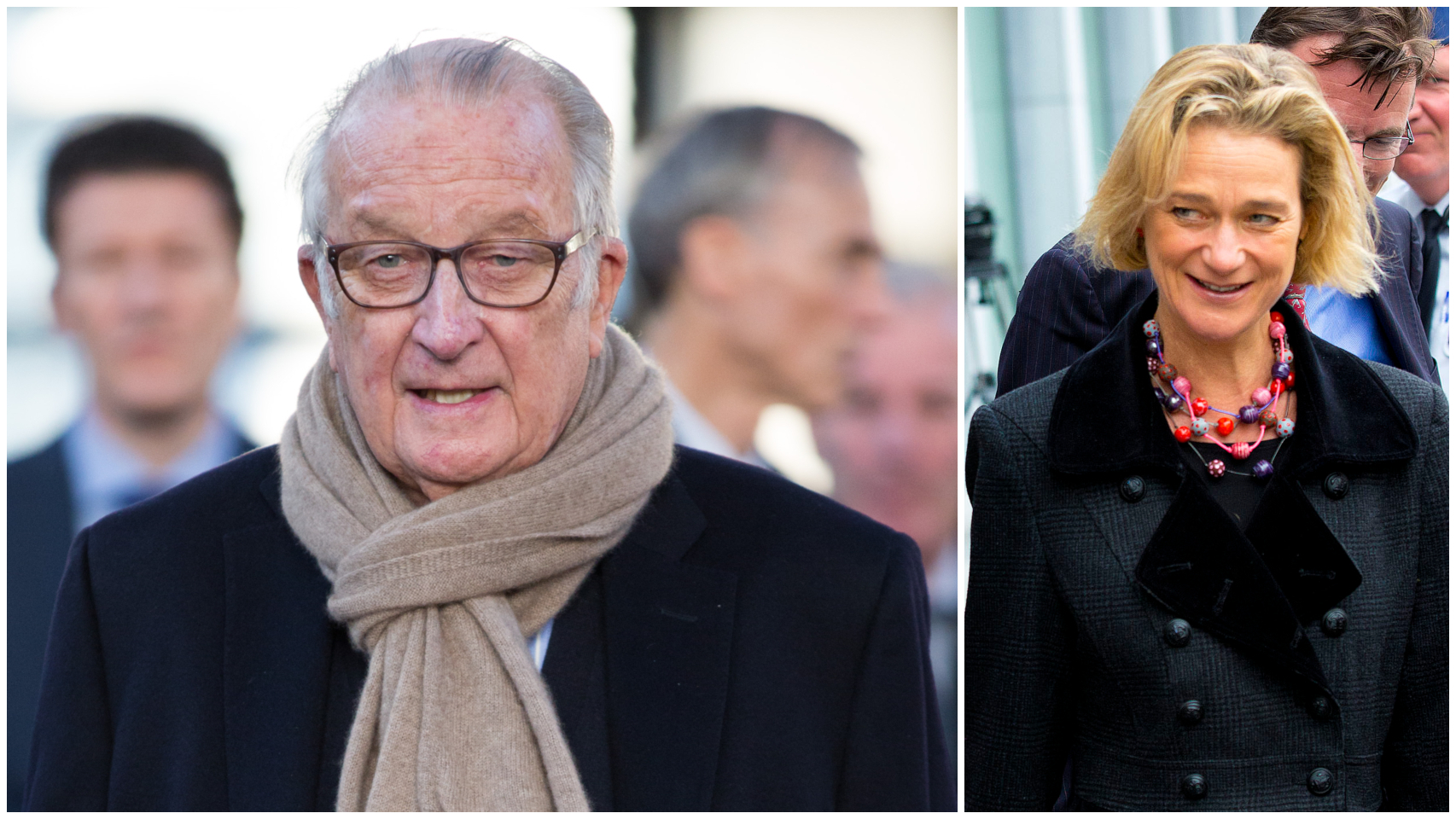 Alberto II de Bélgica y Delphine Boël, en un montaje de JALEOS.