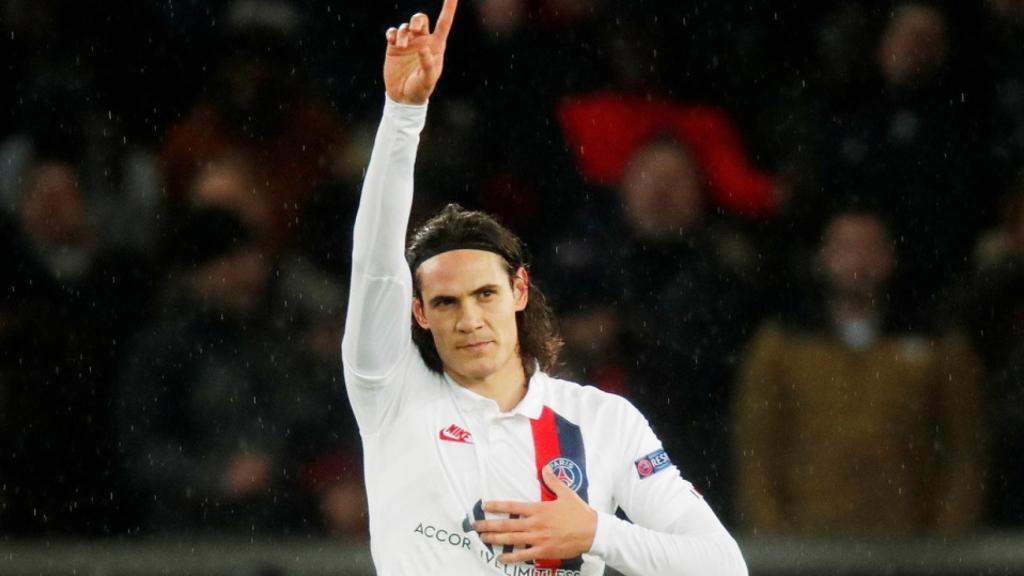 Edinson Cavani, con la camiseta del PSG
